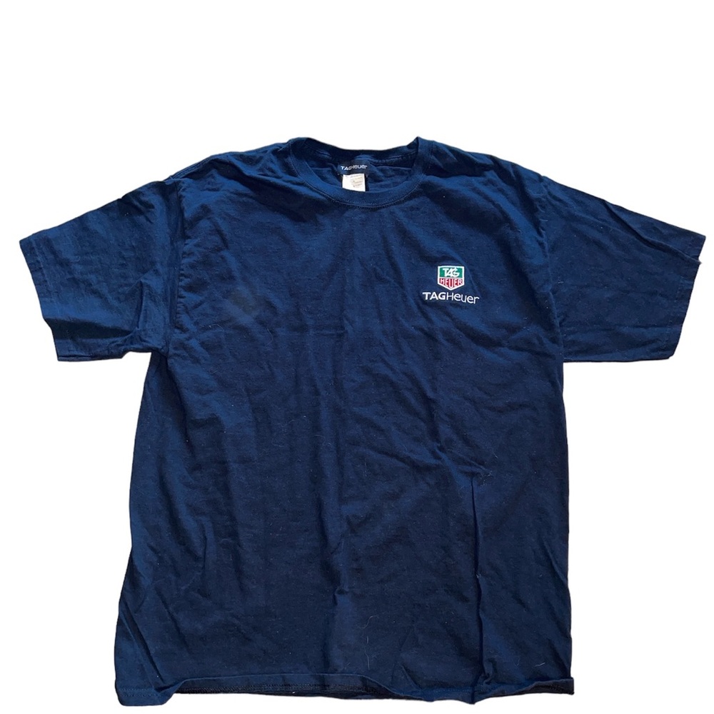 Tag Heuer Navy Blue Short Sleeve Tee with Logo